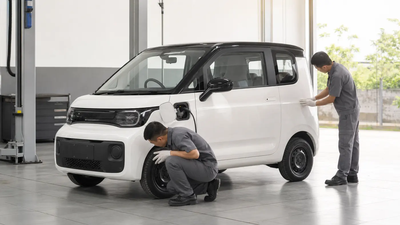 Kiểm tra VF 3 trước khi nhận xe