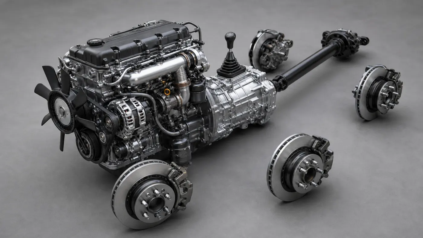 Động cơ diesel DK5E và hộp số sàn 5 cấp